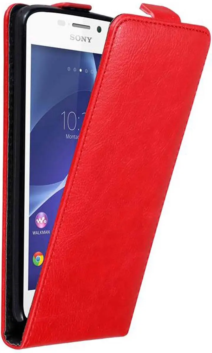 Cadorabo Hoesje geschikt voor Sony Xperia M2 / M2 AQUA in APPEL ROOD