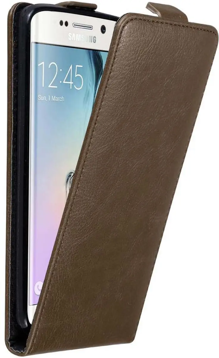 Cadorabo Hoesje geschikt voor Samsung Galaxy S6 EDGE in KOFFIE BRUIN