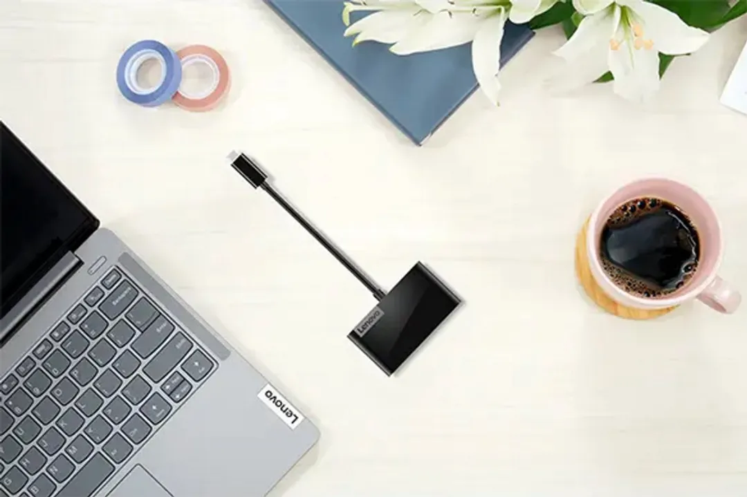 Lenovo GX91L84354 USB-C Interface Hub - 4 Poorten - Zwart