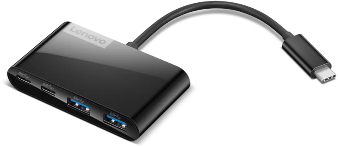 Lenovo GX91L84354 USB-C Interface Hub - 4 Poorten - Zwart
