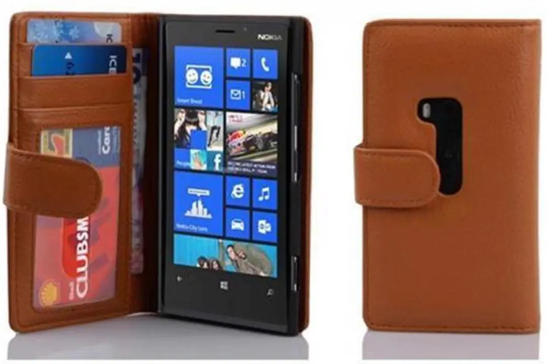 Cadorabo Hoesje geschikt voor Nokia Lumia 920 in COGNAC BRUIN