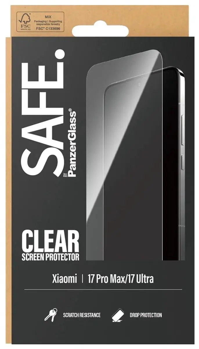 PanzerGlass SAFE Ultra-Wide Fit Screenprotector Xiaomi 17 Ultra - afbeelding 4 van 4