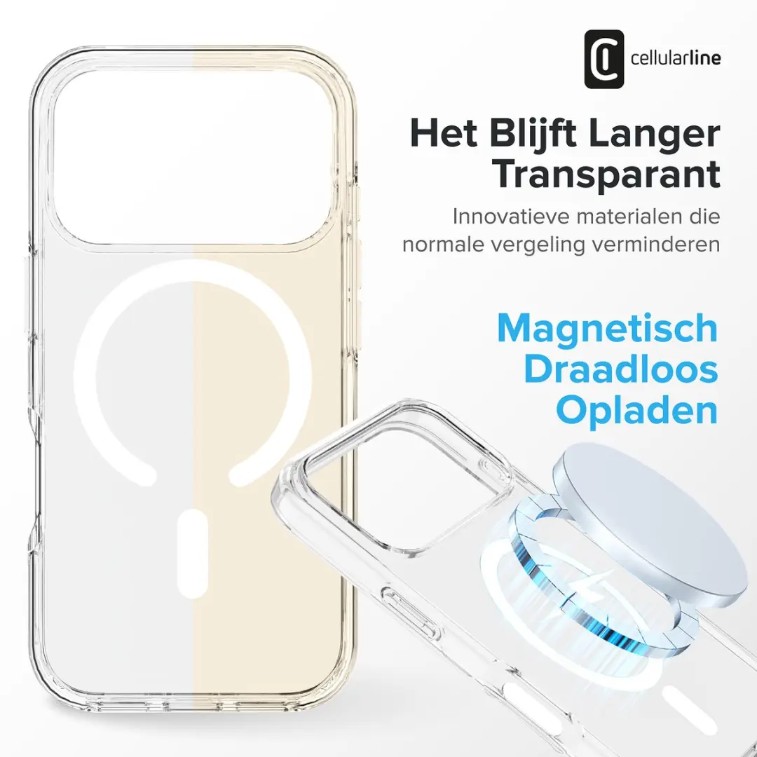 Cellularline GLOSSMAGIPH17PRMT Hoes iPhone 17 Pro Max - Transparant - afbeelding 5 van 6