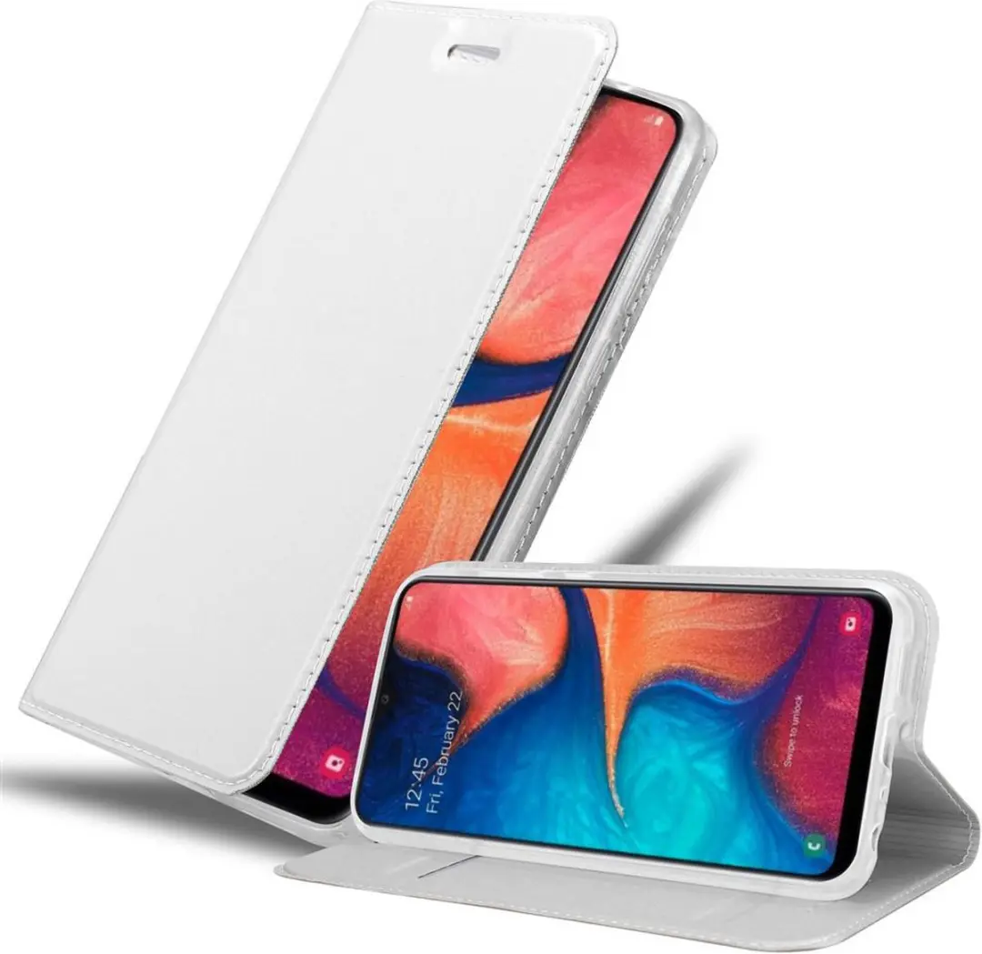 Cadorabo Hoesje geschikt voor Samsung Galaxy A10e / A20e in CLASSY ZILVER