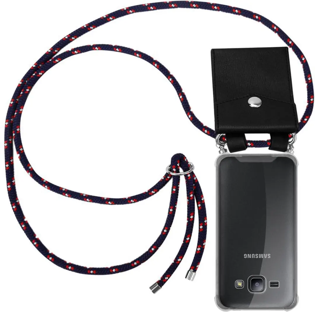 Cadorabo Hoesje geschikt voor Samsung Galaxy J1 2015 in BLAUW ROOD WITTE STIP