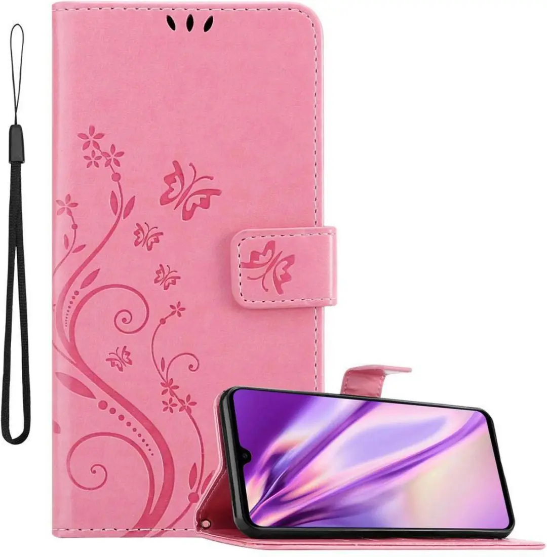 Cadorabo Hoesje geschikt voor Huawei MATE 20 in BLOEMEN ROZE