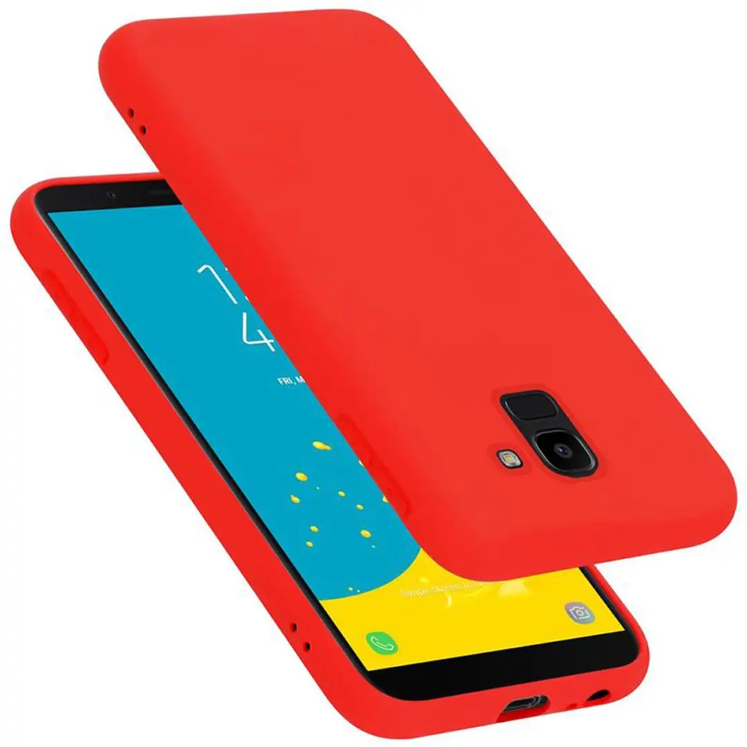 Cadorabo Hoesje geschikt voor Samsung Galaxy J6 2018 in LIQUID ROOD
