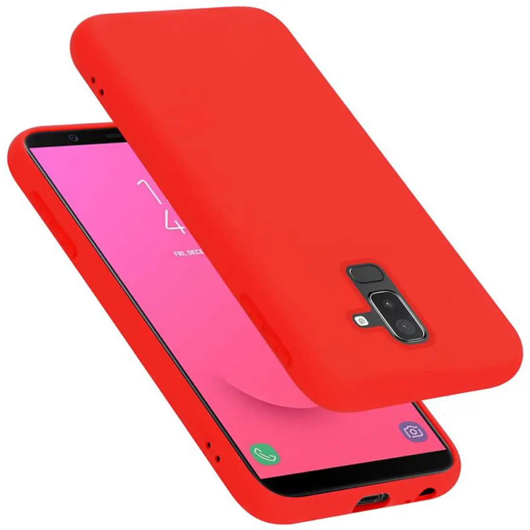 Cadorabo Hoesje geschikt voor Samsung Galaxy A6 PLUS 2018 in LIQUID ROOD