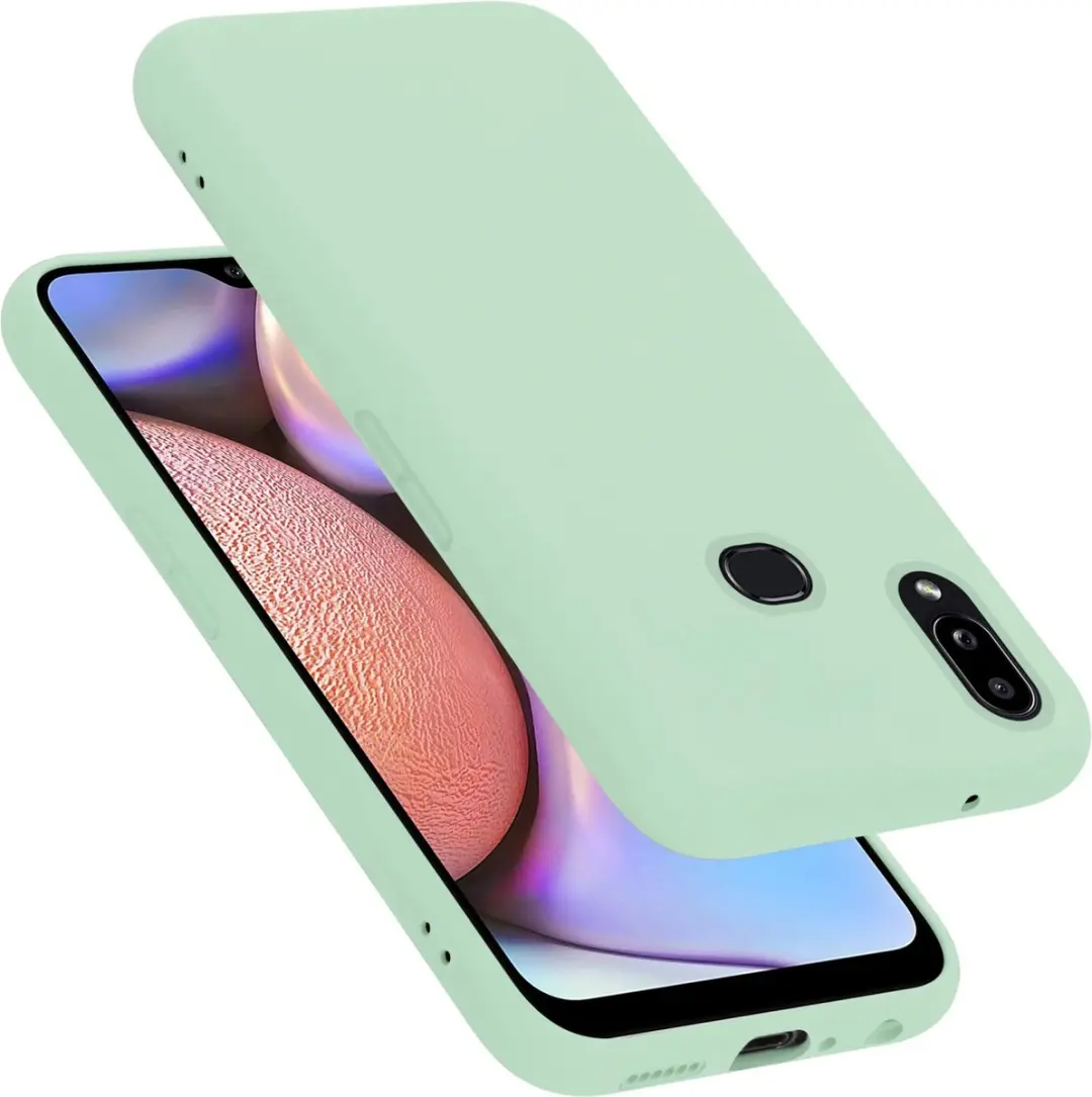 Cadorabo Hoesje geschikt voor Samsung Galaxy A10s / M01s in LIQUID LICHT GROEN