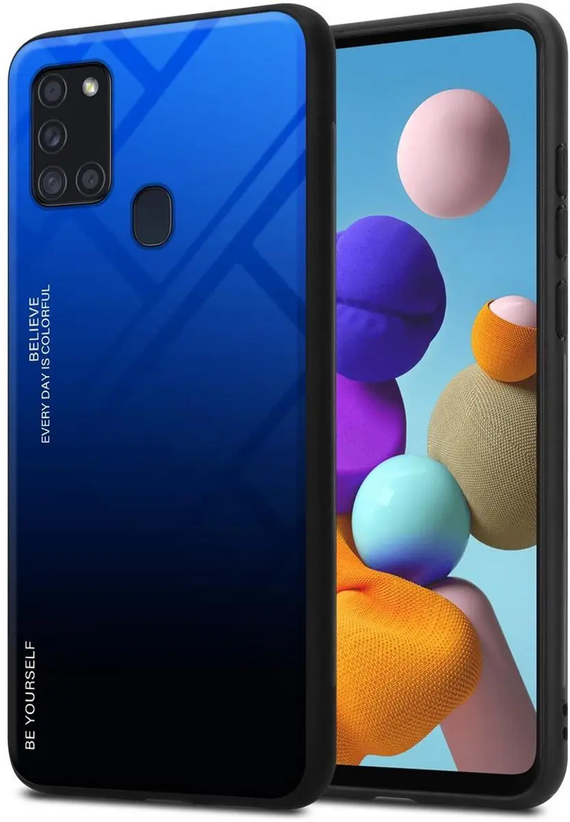 Cadorabo Hoesje geschikt voor Samsung Galaxy A21s in BLAUW