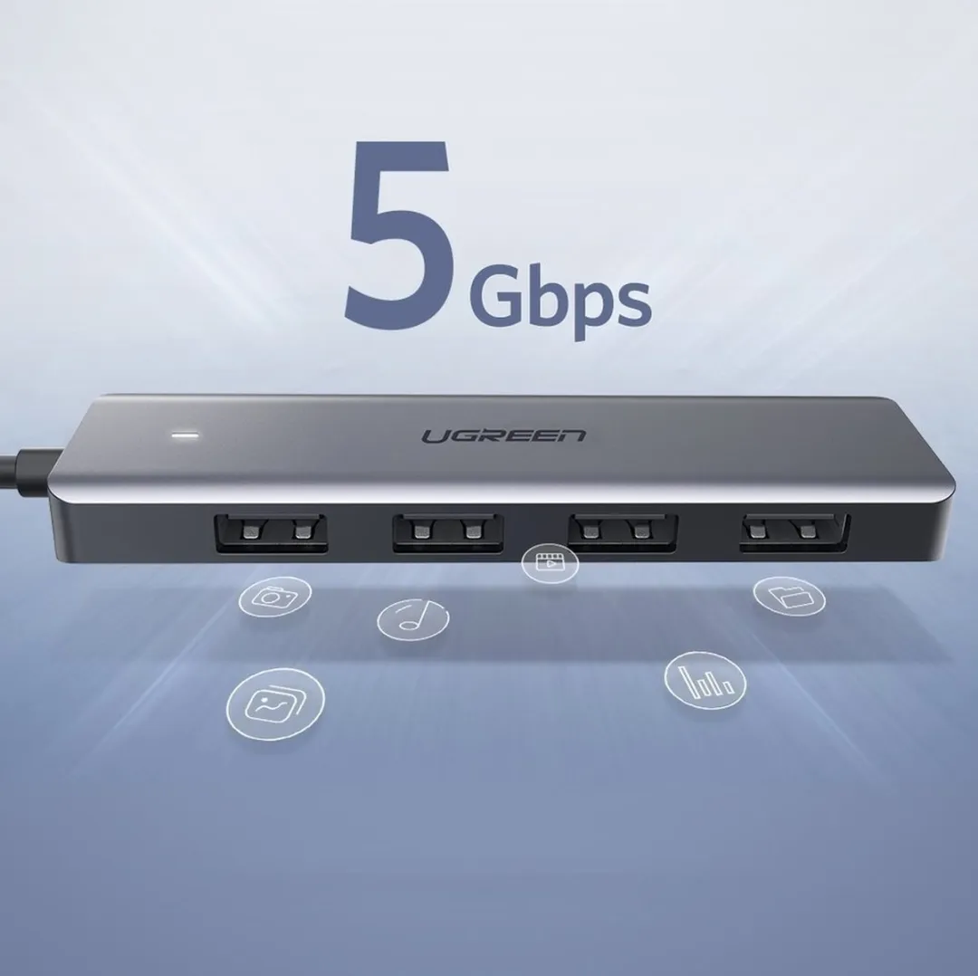 Ugreen USB-C Hub 5-in-1 70336 - Grijs - afbeelding 6 van 6