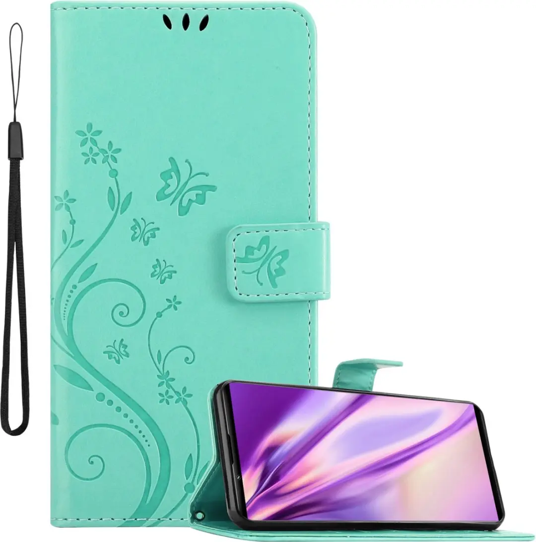 Cadorabo Hoesje geschikt voor Sony Xperia 1 III in BLOEMEN TURKOOIS