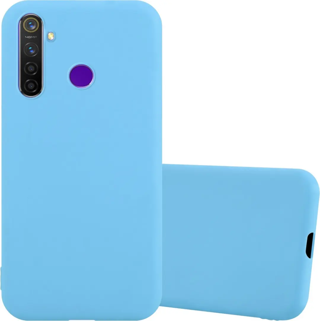 Cadorabo Hoesje geschikt voor Realme 5 / 5i / 6i / C3 in CANDY BLAUW