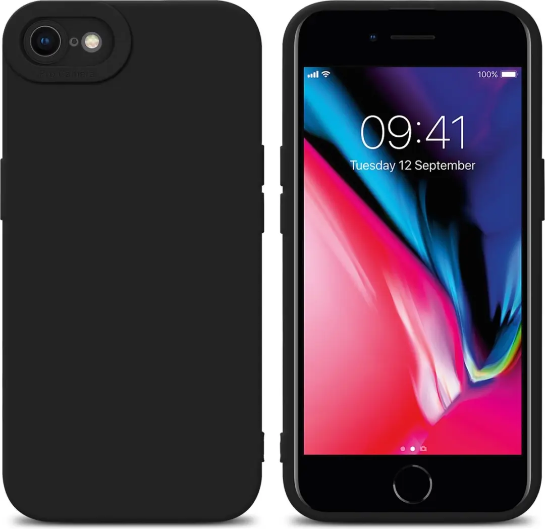 Cadorabo Hoesje geschikt voor Apple iPhone 7 / 7S / 8 / SE 2020 in FLUID ZWART