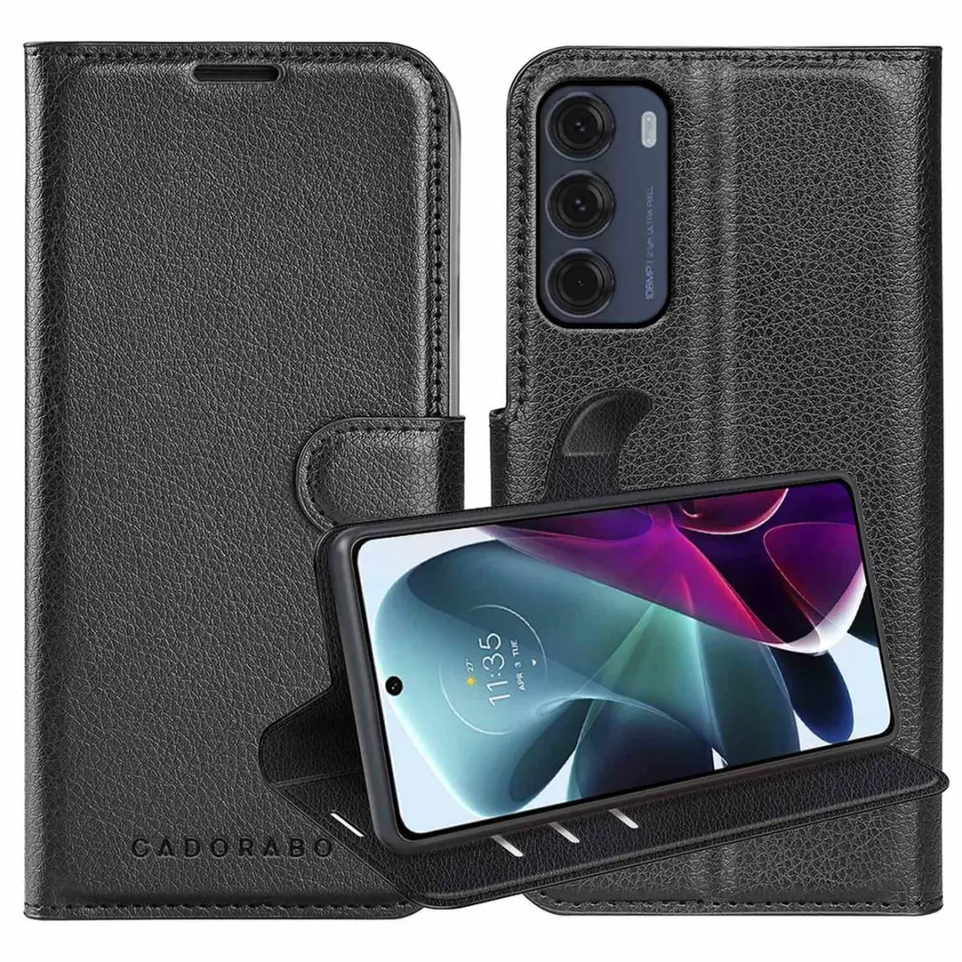 Cadorabo Hoesje geschikt voor Motorola MOTO G200 5G in PHANTOM ZWART