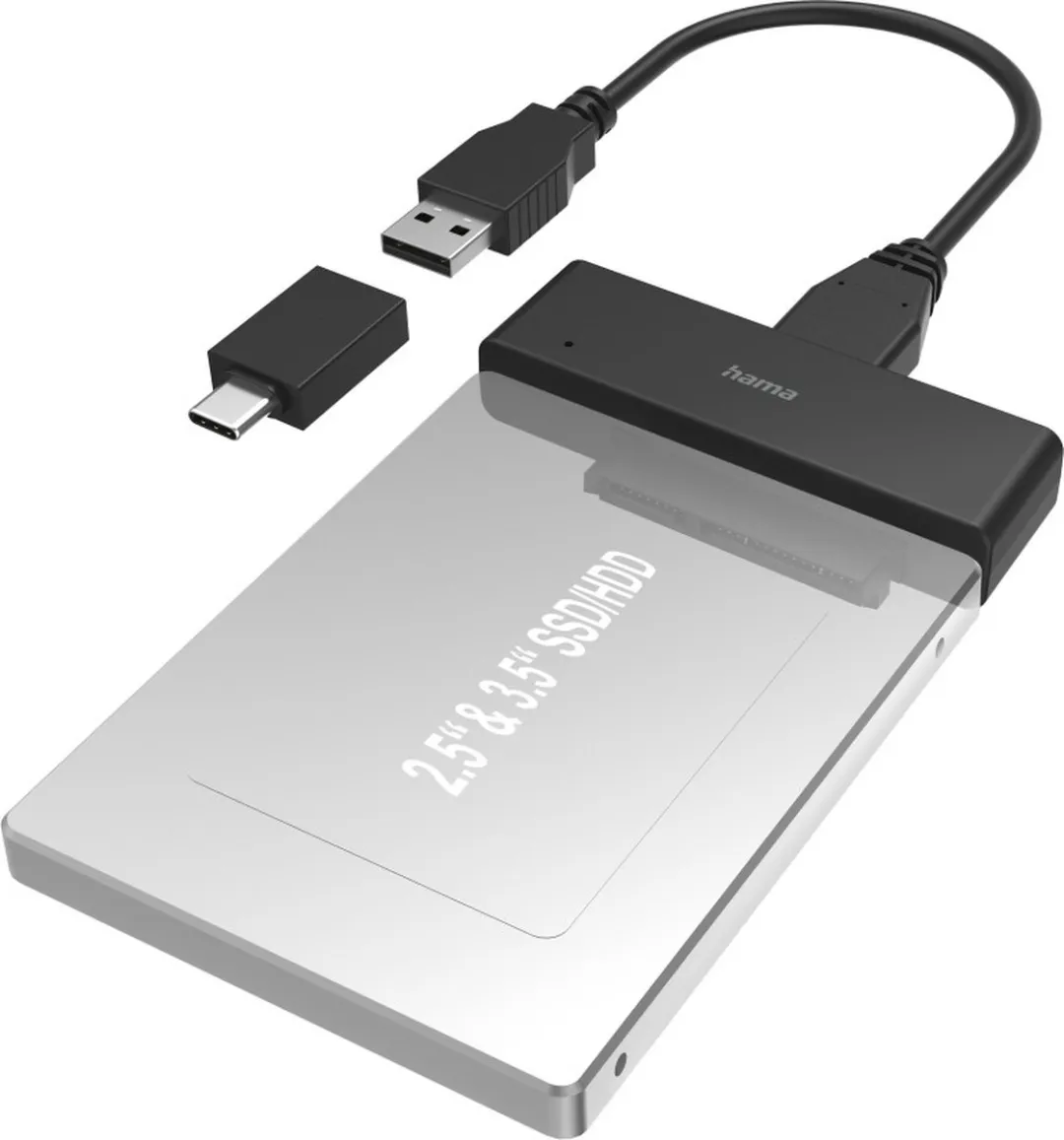 Hama USB-adapter 200120 - 2,5/3,5 SSD/HDD - Zwart