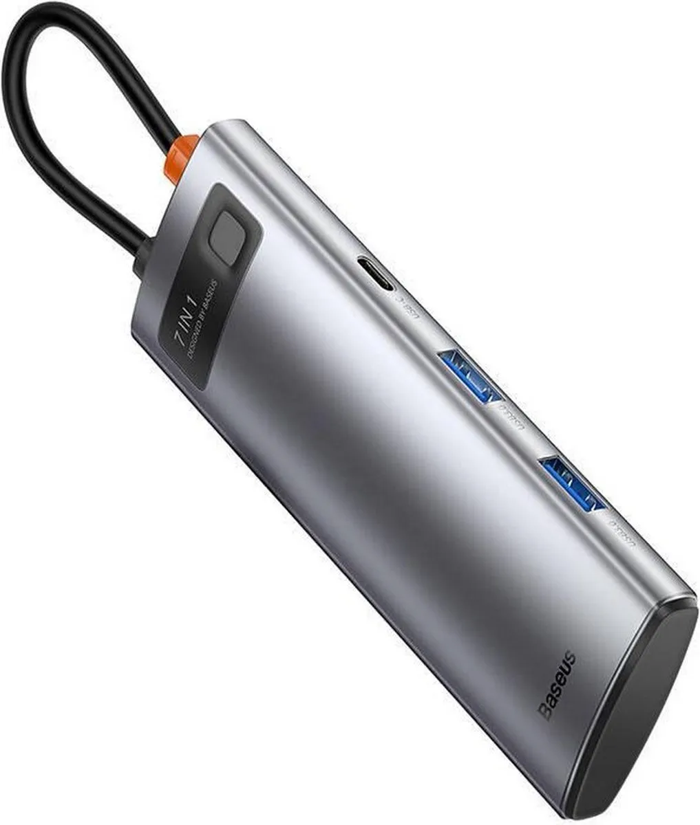 Baseus WKWG020113 7-in-1 USB-C Hub - Grijs