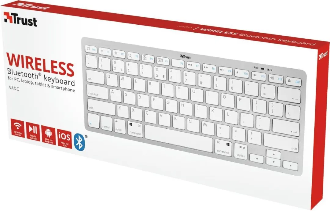 Trust Nado 22242 Draadloos Bluetooth Toetsenbord - Zilver