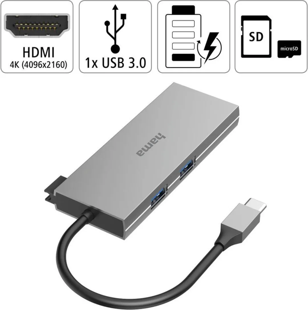 Hama USB-C Dockingstation 00200110 - Grijs