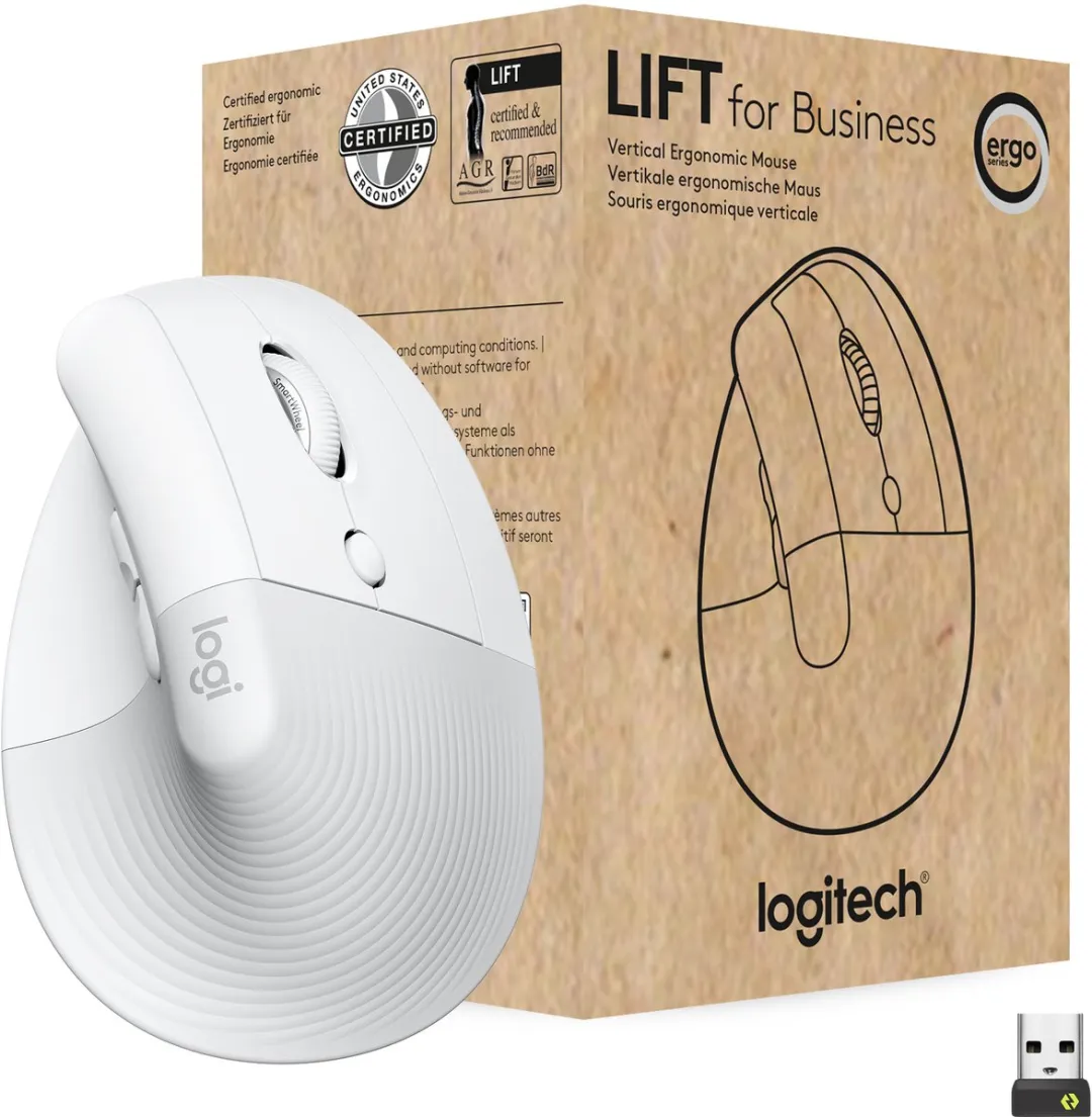 Logitech Lift for Business Muis 910-006496 - Rechtshandig - Wit
