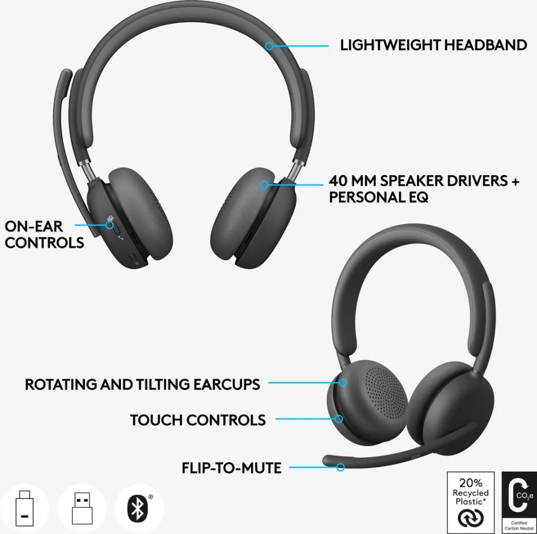 Logitech Zone Wireless 2 Teams - Grafiet
