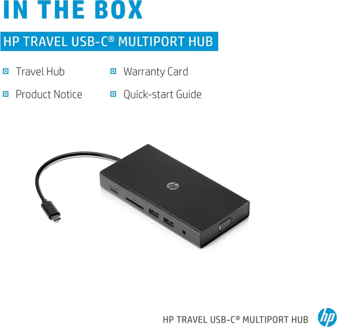HP USB-C Reishub 1C1Y5AA#ABB - 4 Poorten - Zwart