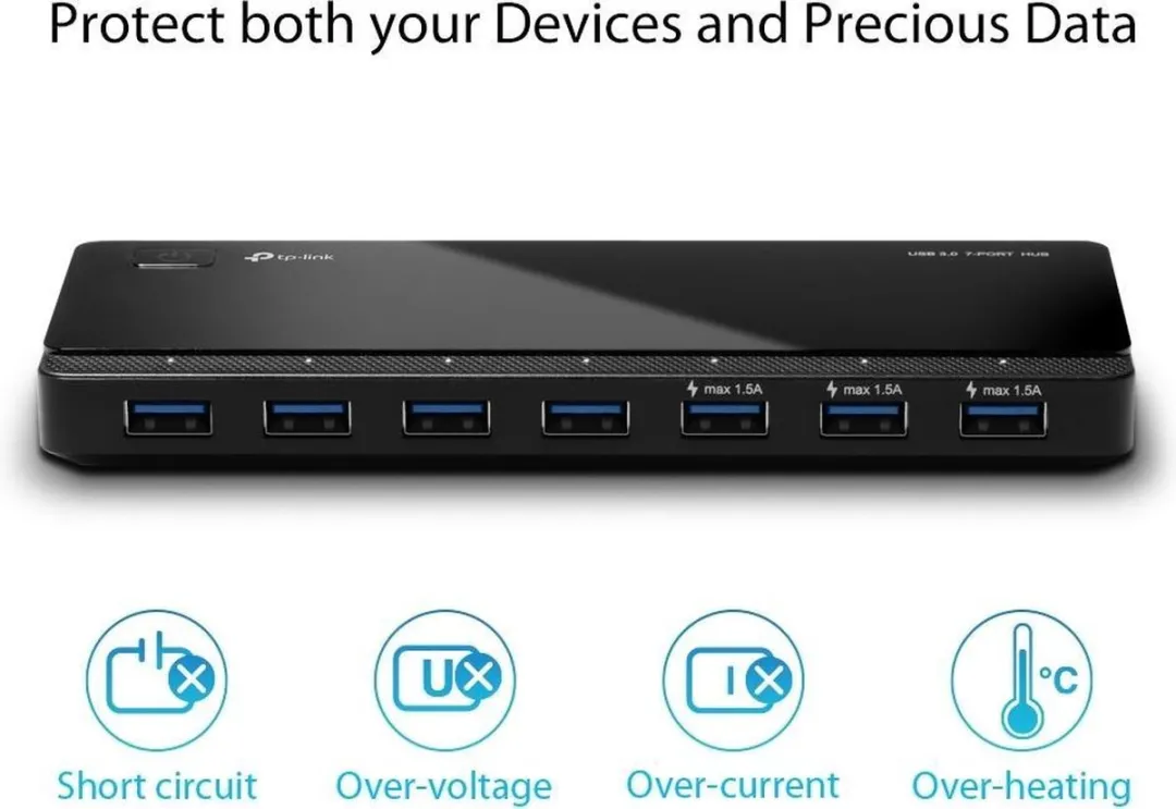 TP-Link UH700 USB 3.0 Hub - 7 Poorten Zwart