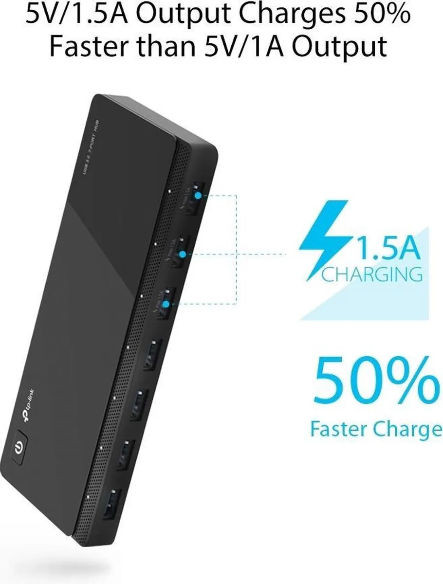 TP-Link UH700 USB 3.0 Hub - 7 Poorten Zwart
