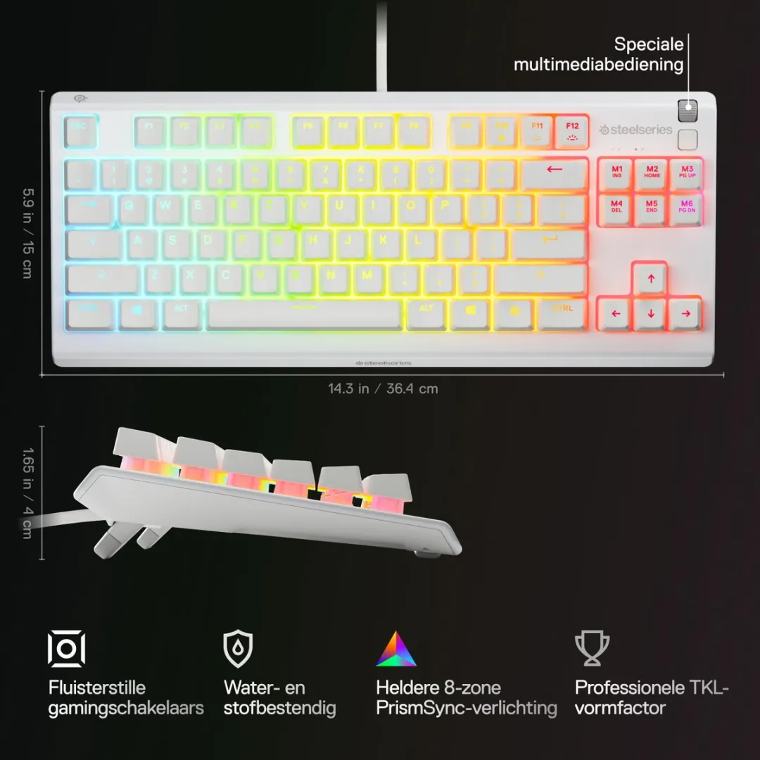SteelSeries Apex 3 TKL 64819 Gaming Toetsenbord - Wit