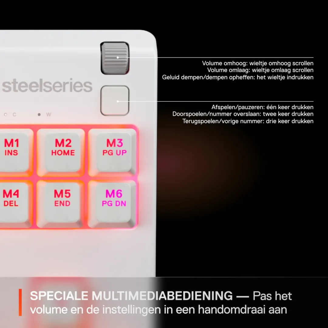 SteelSeries Apex 3 TKL 64819 Gaming Toetsenbord - Wit