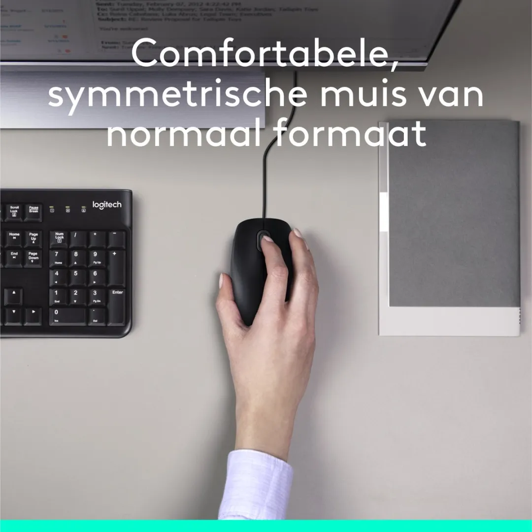 Logitech MK120 Bedraad Toetsenbord en Muis - Zwart