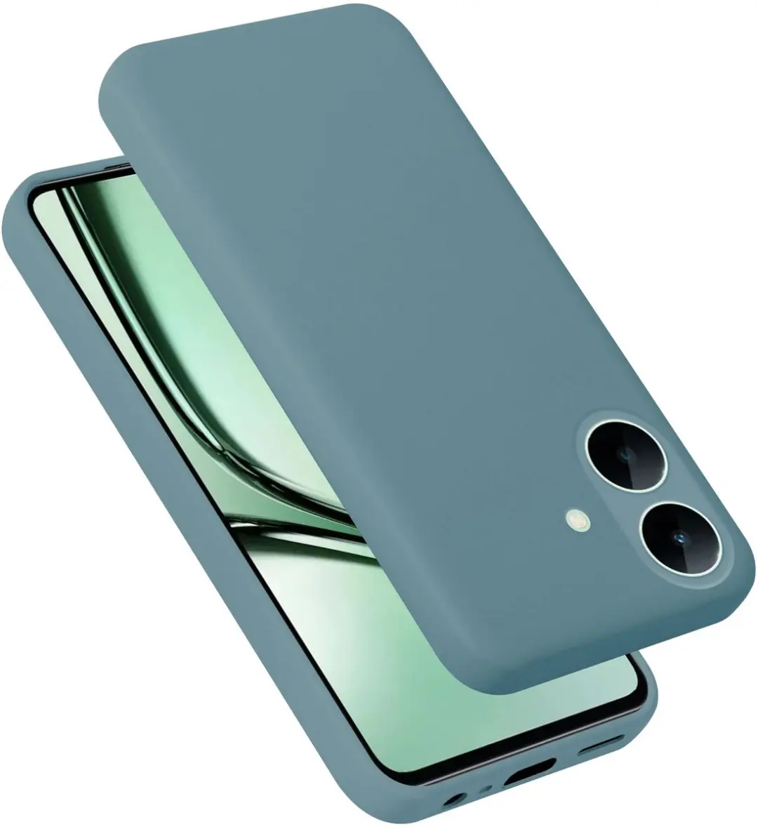 Cadorabo Hoesje geschikt voor Realme Note 60x Case in Liquid Groen Beschermhoes