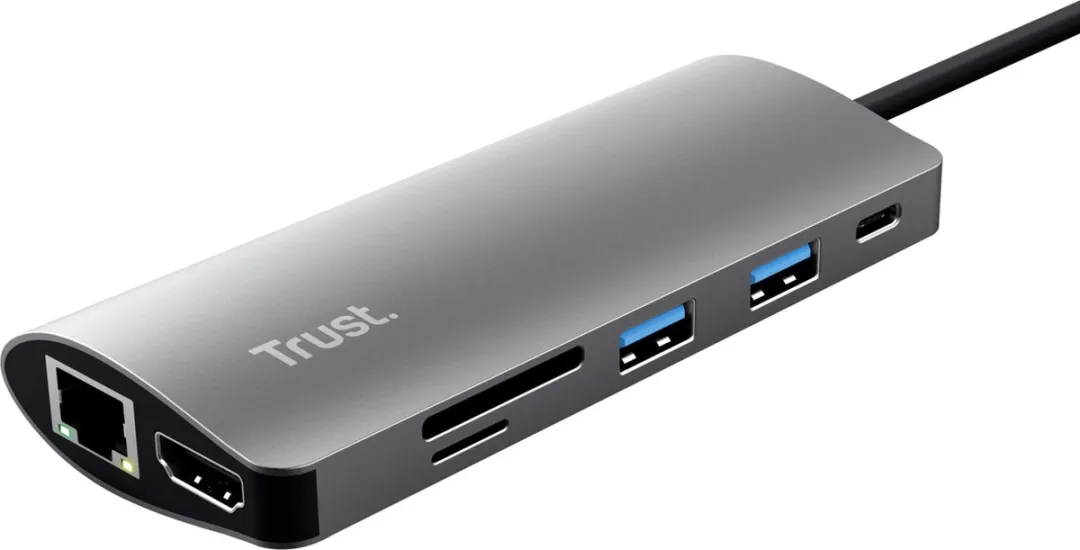 Trust 23775 USB-C Adapter 7-in-1 - Zwart