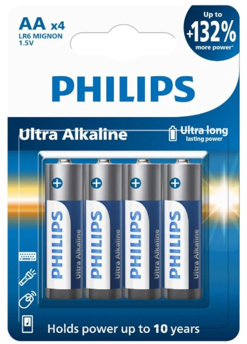 Philips Ultra Alkaline AA LR6E4B/10 - 4 Stuks