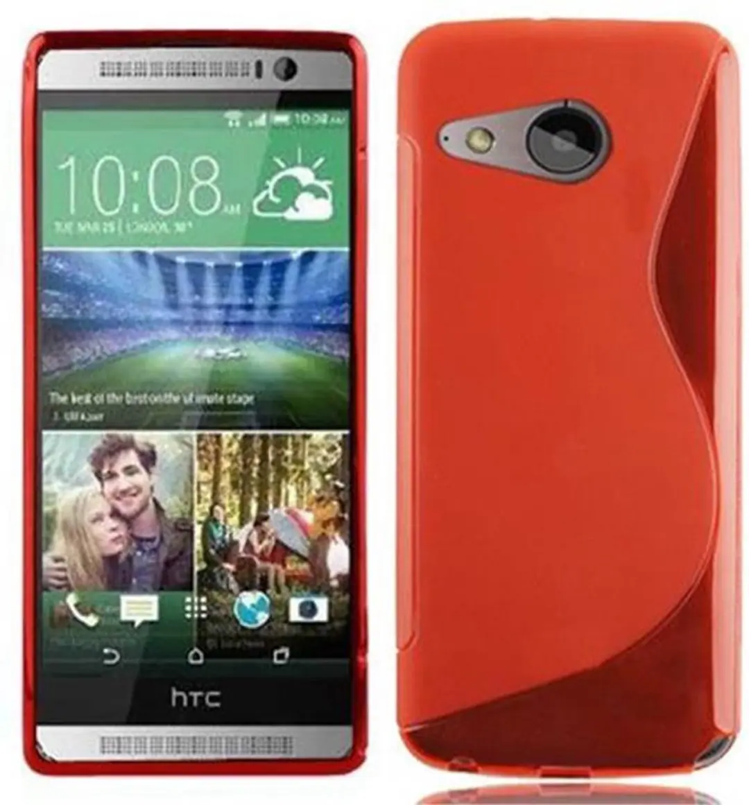 Cadorabo Hoesje geschikt voor HTC ONE M8 MINI in INFERNO ROOD
