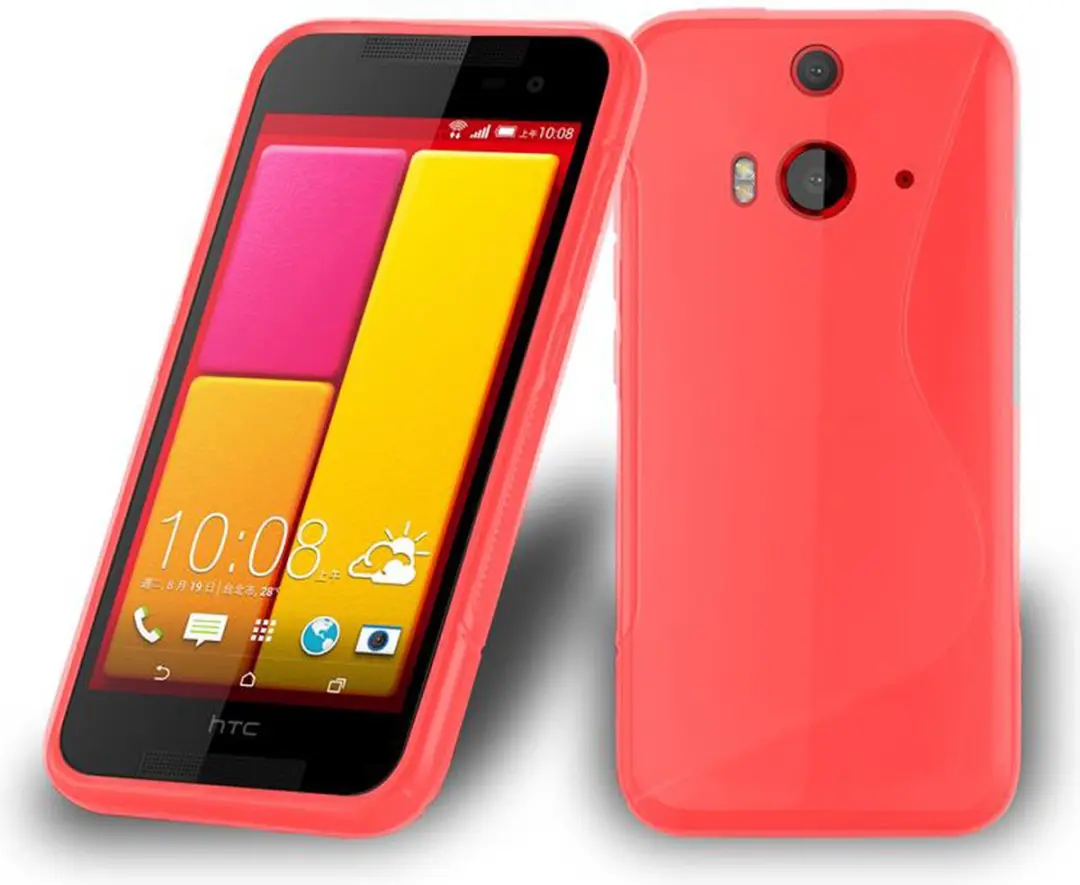 Cadorabo Hoesje geschikt voor HTC BUTTERFLY 2 in INFERNO ROOD - Beschermhoes gemaakt van flexibel TPU silicone Case Cover
