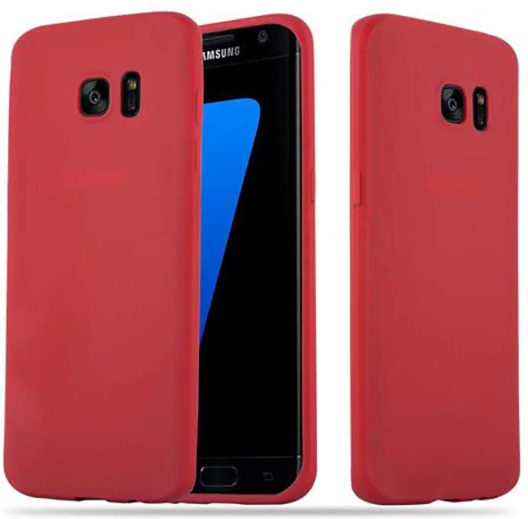 Cadorabo Hoesje geschikt voor Samsung Galaxy S7 EDGE in CANDY ROOD