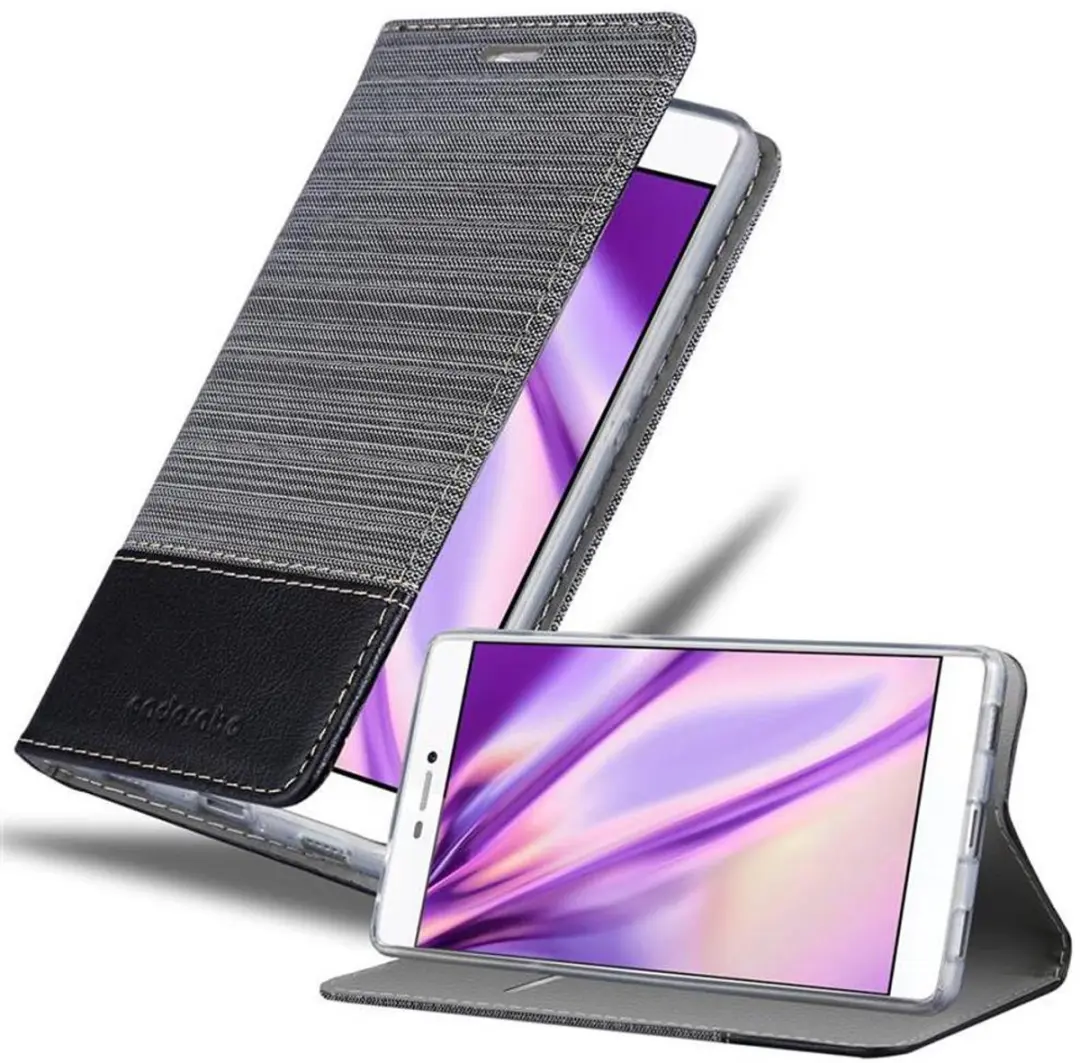 Cadorabo Hoesje geschikt voor Huawei P8 in GRIJS ZWART