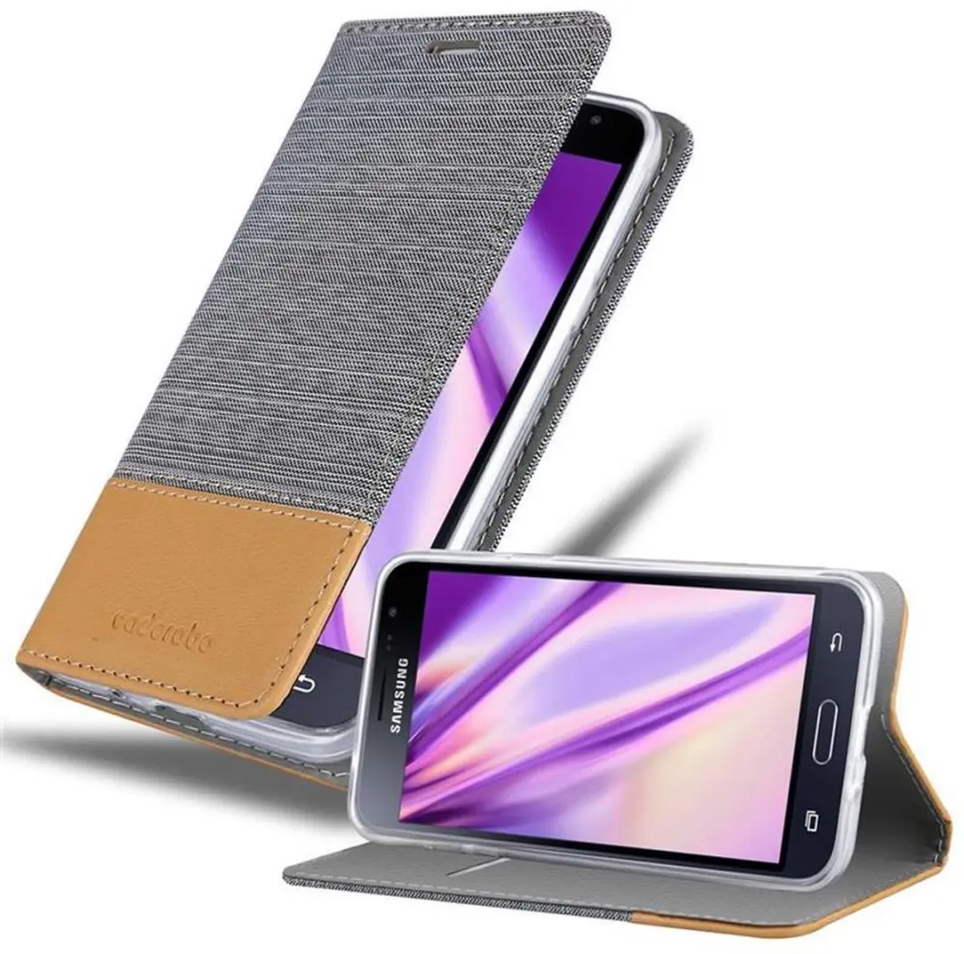 Cadorabo Hoesje geschikt voor Samsung Galaxy J3 2016 in LICHTGRIJS BRUIN