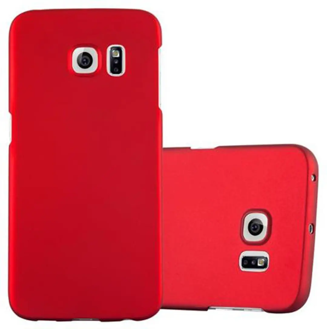 Cadorabo Hoesje geschikt voor Samsung Galaxy S6 EDGE in METAAL ROOD