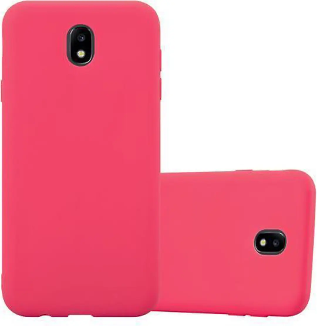 Cadorabo Hoesje geschikt voor Samsung Galaxy J7 2017 in CANDY ROOD