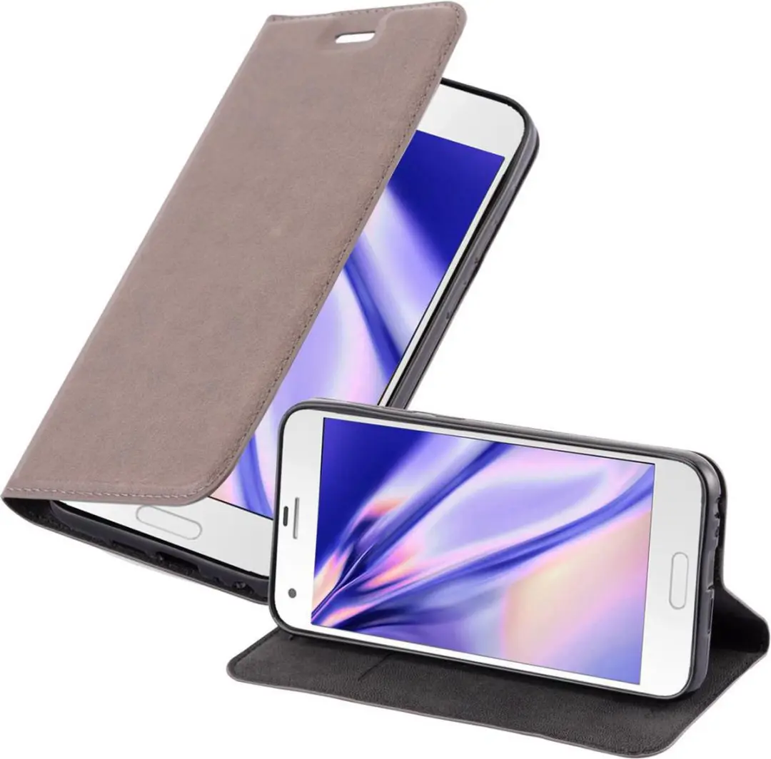 Cadorabo Hoesje geschikt voor HTC ONE A9S in KOFFIE BRUIN - Beschermhoes met magnetische sluiting, standfunctie en kaartvakje Book Case Cover Etui