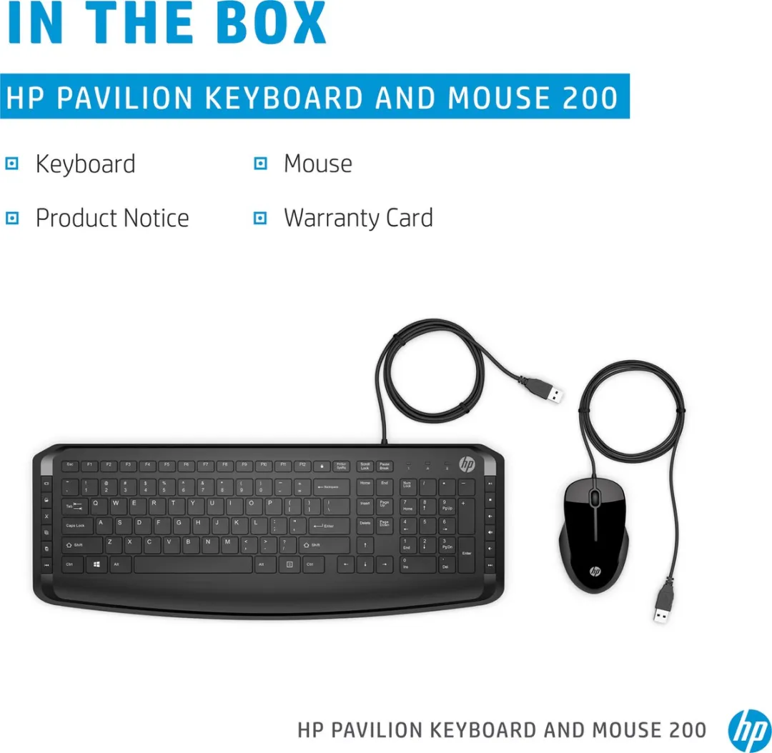 HP Pavilion 200 - Bedraad Toetsenbord en Muis Combinatie - Qwerty