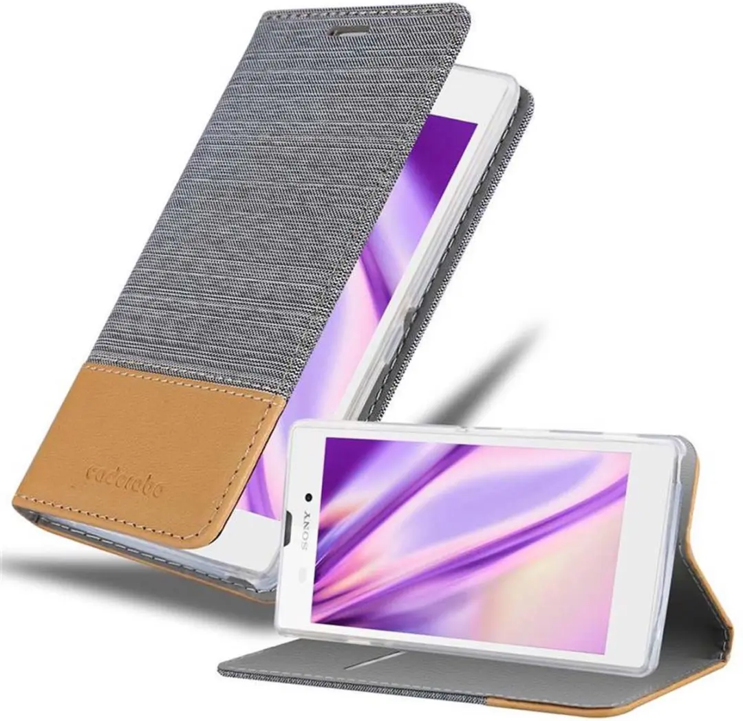 Cadorabo Hoesje geschikt voor Sony Xperia T3 in LICHTGRIJS BRUIN