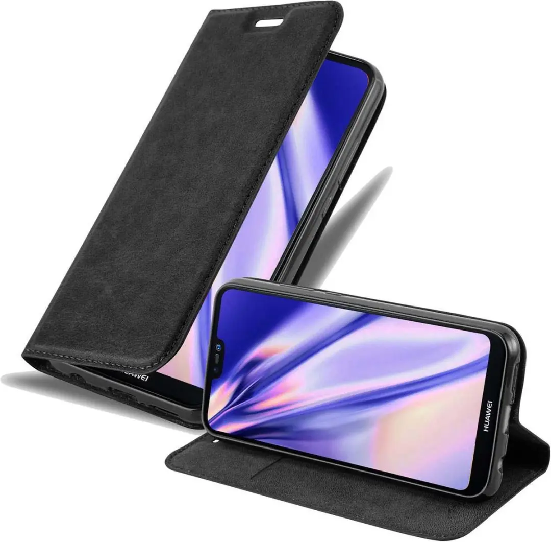 Cadorabo Hoesje geschikt voor Huawei P20 LITE 2018 / NOVA 3E in ZWARTE NACHT