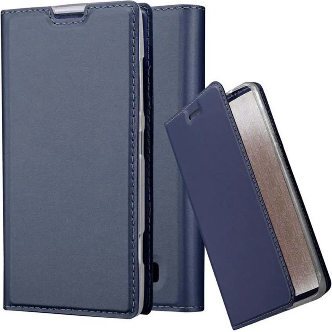 Cadorabo Hoesje geschikt voor Nokia Lumia 520 / 521 in CLASSY DONKER BLAUW - Beschermhoes met magnetische sluiting, standfunctie en kaartvakje Book Case Cover Etui