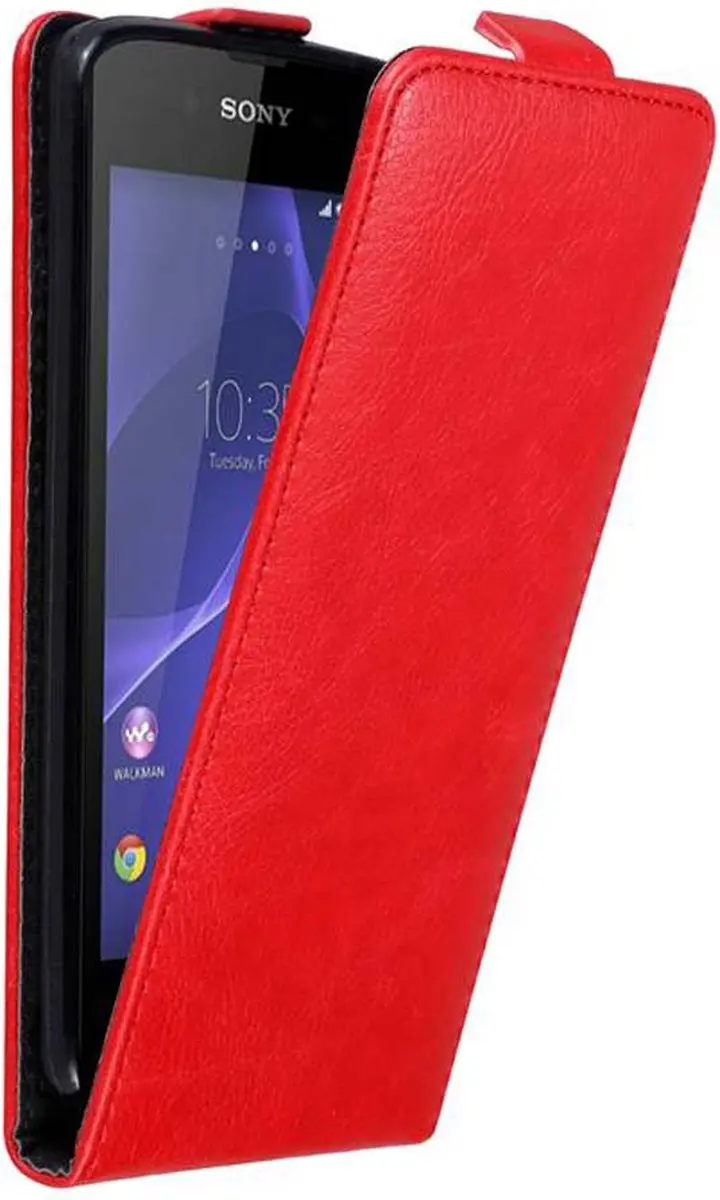 Cadorabo Hoesje geschikt voor Sony Xperia E3 in APPEL ROOD