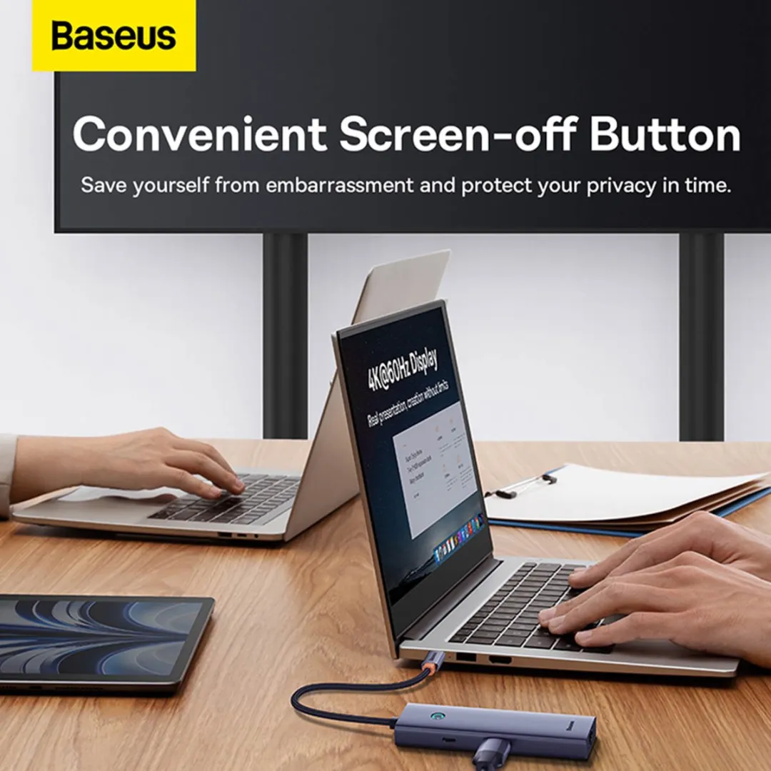 Baseus UltraJoy 6-Port USB 3.2 Gen 1 Type-C Hub - Grijs - afbeelding 6 van 6