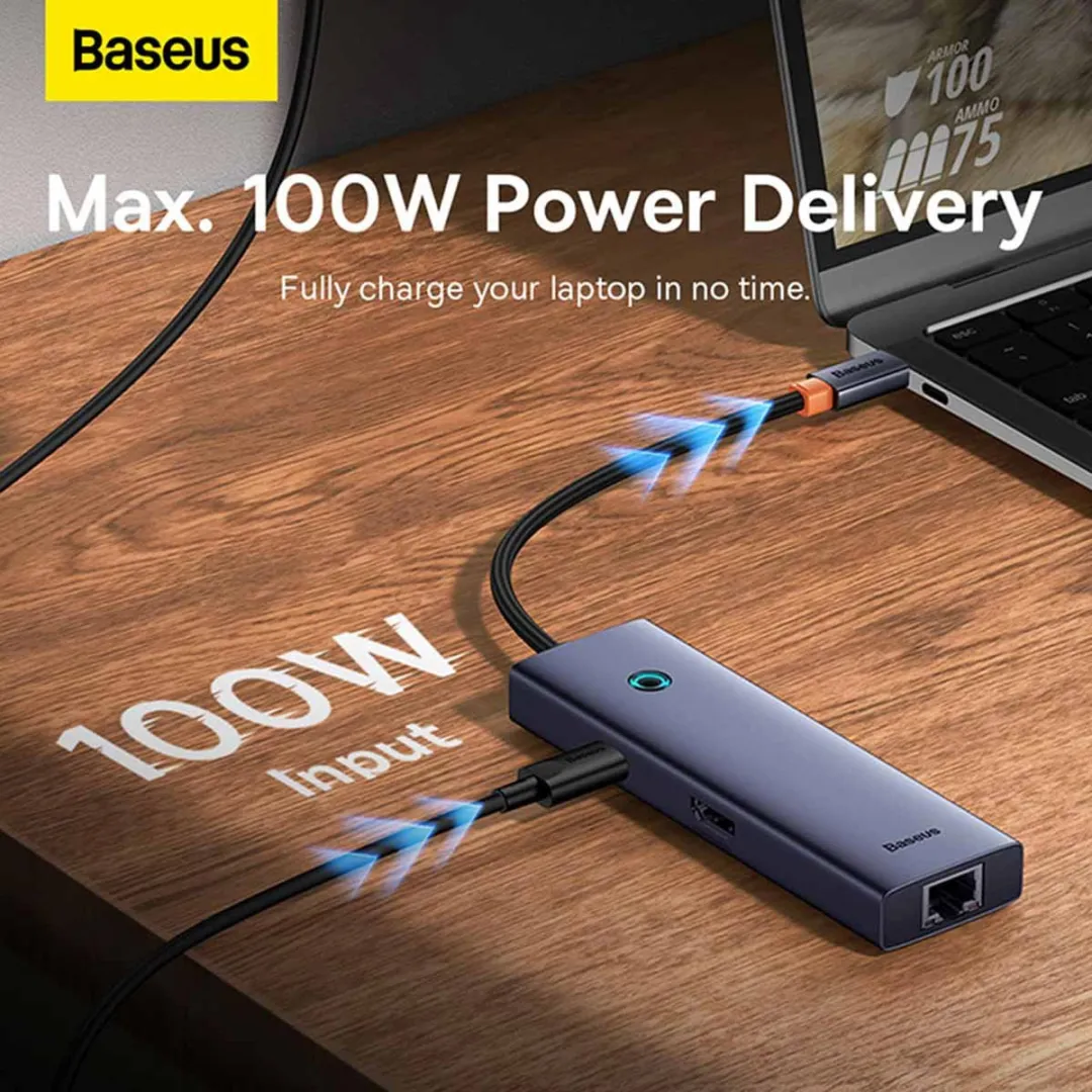 Baseus UltraJoy 6-Port USB 3.2 Gen 1 Type-C Hub - Grijs