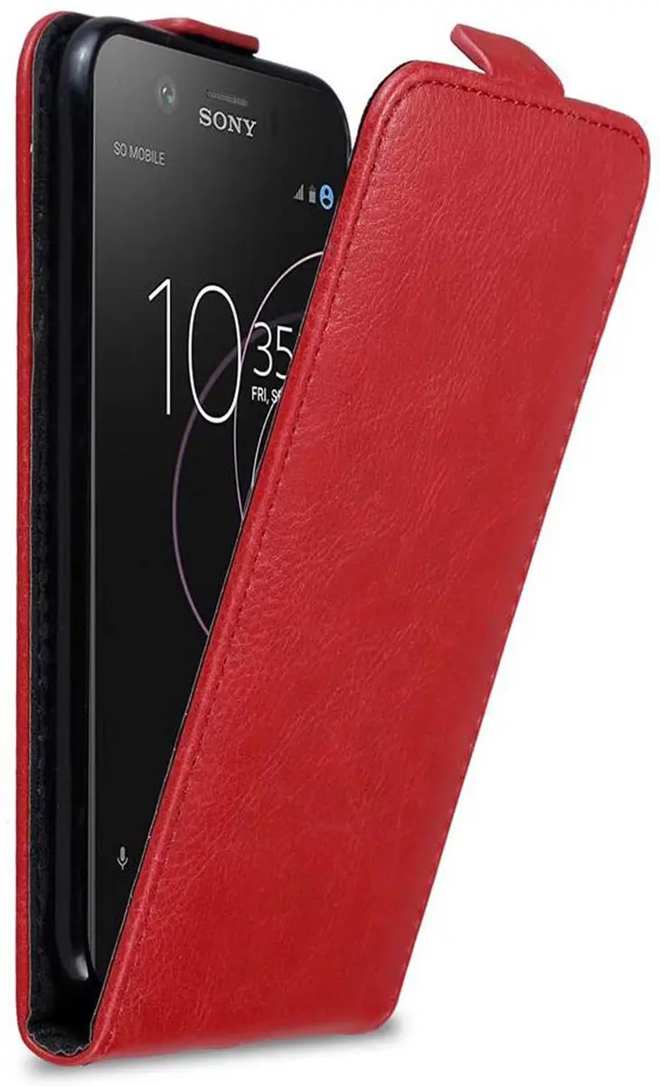 Cadorabo Hoesje geschikt voor Sony Xperia XZ1 COMPACT in APPEL ROOD